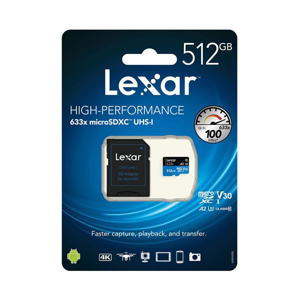MEMORIA LEXAR MICROSD 633X/100MBS UHS-I 512GB