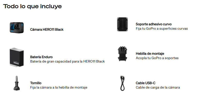 VIDEOCAMARA DIGITAL PROFESIONAL GOPRO HERO11 BLACK