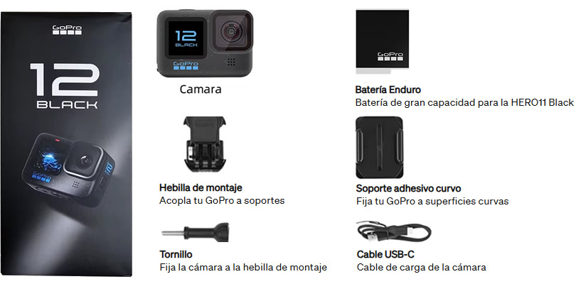VIDEOCAMARA DIGITAL PROFESIONAL GOPRO HERO12 BLACK