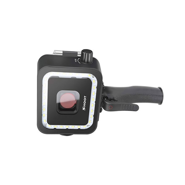 DOMO IMPERMEABLE CON LUZ LED Y FILTRO ROJO PARA GOPRO HERO 7/6/5
