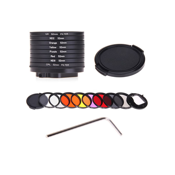 JUEGO DE FILTROS DE LENTE 10 EN 1 52MM PARA GOPRO HERO 6, 5